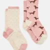 Women's Everyday Pink 2 Pack Socks (size 4-8)