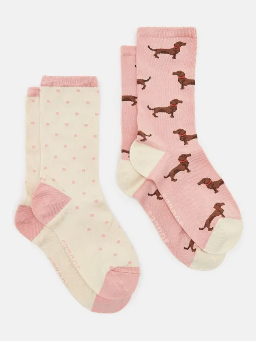 Women's Everyday Pink 2 Pack Socks (size 4-8)
