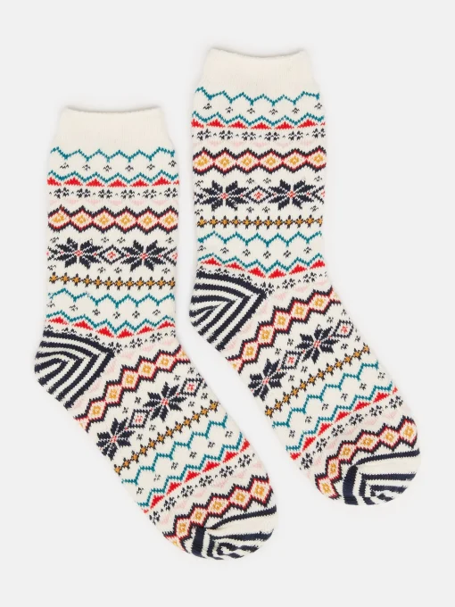 Women's Lucille Cream Fairisle Pattern Socks