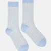 Women's Toasty Blue Cosy Geometric Socks (size 4-8)
