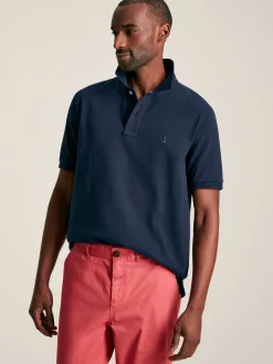 Woody Navy Blue Regular Fit Cotton Pique Polo Shirt