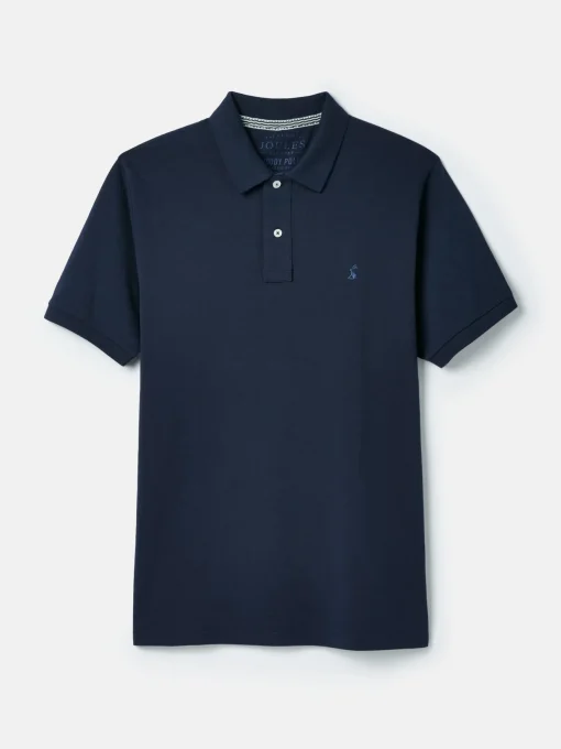 Woody Navy Blue Regular Fit Cotton Pique Polo Shirt