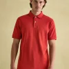 Woody Orange Regular Fit Cotton Pique Polo Shirt